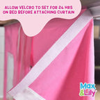 Max & Lily Underbed Curtain for Low Bunk Bed/Low Loft Bed, Play Curtain for Kids, Cotton Privacy Curtain for Bottom Bunk, 2 Panel Curtain Set Purple/White