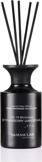 M&SENSE Minimalist Large Reed Diffuser 300ml, Strawberry Gardenia Scented with Natural Essential Oils, Long Lasting with 7 Sticks, Non-Toxic Home Fragrance for Bedroom, Bathroom Decor