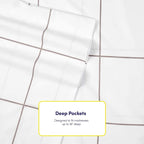 Full Size Bed Sheets - 6 Piece 1500 Supreme Collection Fine Brushed Microfiber Deep Pocket Full Sheet Set Bedding - 2 Extra Pillow Cases, Great Value, Full, Window Pane White