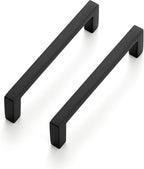 Ravinte 25 Pack Matte Black Cabinet Pulls, 3-3/4 Inch (96mm) Hole Center Slim Kitchen Handles, Square Drawer Pulls for Cabinets & Cupboards, Hardware