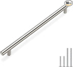 homdiy 50Pack Brushed Nickel Modern Cabinet Pulls - 10in Hole Centers, Stainless Steel, Silver