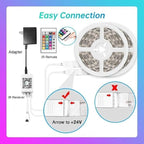 TJOY 130ft Bluetooth LED Strip Lights, RGB Color Changing, Music Sync, App Control, Indoor Usage, 5050 SMD, 2 Rolls, for Bedroom Kitchen TV Party (APP+Remote +Mic)