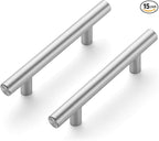 JOY DECOR 15 Pack 5 Inch Cabinet Pulls Kitchen Cabinet Handles with 3 Inch Hole Center Brushed Nickel Cabinet Hardware Stainless Steel Kitchen Drawer Pulls for Cabinets Cupboard, 76mm Hole Centers