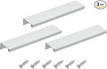 uxcell Cabinet Finger Edge Pull, 3pcs 150mm / 5.91" Aluminum Alloy Back Mount Hidden Cabinet Pulls Concealed Handle for Home Kitchen Drawer Cabinet, Silver