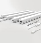 Under Cabinet Lighting Plug in, 12 Inch 4 Pcs, Linkable AC120V 3CCT 3000K/4000K/5000K Ultra Slim, LED Under Cabinet Lights for Counter Light, Kitchen, Shelf, Sink, Workshop, Desk, White