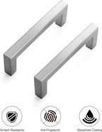 Ravinte 5 Pack Solid 3 Inch Center to Center Slim Square Bar Drawer Handles Kitchen Cabinet Handles Brushed Nickel Drawer Pulls Kitchen Cabinet Hardware Kitchen Handles Cabinet Pulls
