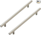 JOY DECOR 30 Pack Cabinet Handles, Brushed Nickel Cabinet Pulls, 7-1/2 in Hole Center Kitchen Cabinet Handles, Stainless Steel T Bar Handles for Dresser Drawers