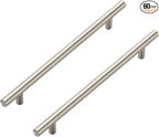 JOY DECOR 60 Pack Cabinet Handles, Brushed Nickel Cabinet Pulls, 7-1/2 in Hole Center Kitchen Cabinet Handles, Stainless Steel T Bar Handles for Dresser Drawers