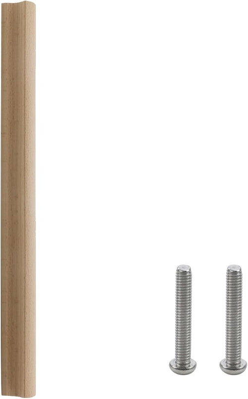 10Pcs Unfinished Beech Wood Solid Furniture Pulls Handles,Unfinished Unpainted Paintable Wooden Cupboard Closet Drawer Handle Pull,Length 11.81",Hole Dis.8.82"