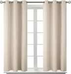 BGment Champagne Short Room Darkening Curtains for Small Windows, 38 x 54 Inch Thermal Insulated Tier Set of 2 Panels Sun Blocking Drapes for Kitchen Bedroom