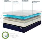 Sleep Innovations Marley 12 Inch Cooling Gel Memory Foam Mattress, King Size, Bed in a Box, Medium Firm Support