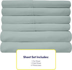 Sweet Home Collection 6 Piece Bed Sheet Set, King, Slate