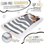 The Shrunks Twin Air Mattress Travel Bed for Kids and Adults with Pump Portable Inflatable Mattress Blow Up Air Bed for Travel, Camping or Sleepovers 78" x 43" - Grey