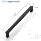 Ravinte 25 Pack Black Cabinet Pulls 8 Inch Square Kitchen Cabinet Handles Matte Black Kitchen Hardware for Drawer Pulls Drawer Handles Come with Screwdriver