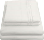 Queen Size Bed Sheets - Breathable Luxury Sheets with Full Elastic & Secure Corner Straps Built In - 1800 Supreme Collection Extra Soft Deep Pocket Bedding Set, Sheet Set, Queen, Ivory