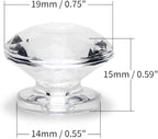MroMax 2Pcs Tiny Pull Handle Diamond Acrylic Mini Knob 19mm Diameter Clear Shiny Cute Decoration for Jewelry Box, Gift Case and Makeup Box