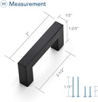 Ravinte 15 Pack Square Cabinet Pulls 2-1/2 Inch Black Kitchen Cabinet Handles Matte Black Kitchen Hardware for Cabinet Black Drawer Pulls Drawer Handles Come with Screwdriver
