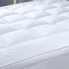 Plush Extra Thick Twin Mattress Topper, Soft & Cooling Pillow Top Bed Topper for Back Pain with 300TC Cotton Cover, Overfilled Mattress Pad Cover for Back Pain, Fit to 6”-22” Mattress.