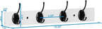 Coat Hooks Wall Mounted, Wooden Hat Rack with 4 Hooks for Entryway, Bathroom,Bedroom(2 Pack,White)