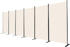 Room Divider, 6 Panel Folding Privacy Screens with Wider Support Feet, 6 Ft Portable Room Partition for Room Separator, 204" W X 71" H, Beige