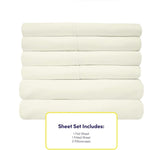 Twin Size Bed Sheets - 4 Piece 1500 Supreme Collection Fine Brushed Microfiber Deep Pocket Twin Sheet Set Bedding - 1 EXTRA PILLOW CASES, GREAT VALUE, Twin, ivory