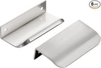 Ravinte Hardware 6 Pack Silver Cabinet Handles, 3.15 Inch (80mm) Finger Edge Pulls, 2-1/2 Inch Hole Center, Finger Pulls for Cabinets