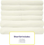 Cal King Size Bed Sheets - 6 Piece 1500 Supreme Collection Fine Brushed Microfiber Deep Pocket California King Sheet Set Bedding - 2 Extra Pillow Cases, Great Value, California King, ivory