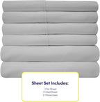 Twin XL Size Bed Sheets - 4 Piece 1500 Supreme Collection Fine Brushed Microfiber Deep Pocket Twin X-Large Sheet Set Bedding - 1 EXTRA PILLOW CASES, GREAT VALUE, Twin XL, Silver