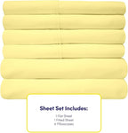 Cal King Size Bed Sheets - 6 Piece 1500 Supreme Collection Fine Brushed Microfiber Deep Pocket California King Sheet Set Bedding - 2 Extra Pillow Cases, Great Value, California King, Pale Yellow