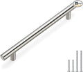 homdiy (25 Pack) Drawer Pulls Brushed Nickel Cabinet Pulls HD201SN Cabinet Hardware Euro Style Drawer Handles 6-1/4in Hole Centers Kitchen Cabinet Handles Cupboard Handles