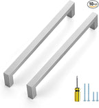 Ravinte 10 Pack Brushed Nickel Kitchen Cabinet Handles 8 Inch Cabinet Pulls Square Kitchen Hardware for Cabinet Drawer Pulls Drawer Handles Come with Screwdriver