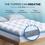 Premium Memory Foam Mattress Topper Twin for Ultra Comfort, 2" Plush Pillow Top Twin Mattress Topper with Breathable Air Mesh Sides, Soft Mattress Pad Cover with Deep Pocket Fits 6-21" Mattress