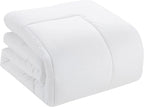 Sweet Home Collection 5 Piece Comforter Set Bag Solid Color All Season Soft Down Alternative Blanket & Luxurious Microfiber Bed Sheets, White, Twin XL