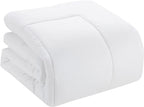 Sweet Home Collection 5 Piece Comforter Set Bag Solid Color All Season Soft Down Alternative Blanket & Luxurious Microfiber Bed Sheets, White, Twin