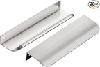 Ravinte Hardware 20 Pack Silver Cabinet Handles, 5.9 Inch (150mm) Finger Edge Pulls, 5 Inch Hole Center, Finger Pulls for Cabinets