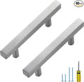 Ravinte 40 Pack Cabinet Handles 3 Inch Brushed Nickel Cabinet Pulls Square Hardware for Kitchen Cabinets - 5 Inch Total Length