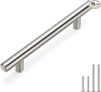 homdiy 96mm Cabinet Handles Drawer Pulls - HD201SN Cabinet Hardware Brushed Nickel Cabinet Pulls 15 Pack Modern Cupboard Handles for Kitchen Cabinets