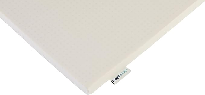 Pure Green Natural Latex Mattress Topper w/Jersey Cover - Soft - 2 Inch - King Size (GOTS Certified Organic)