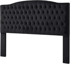 24KF Upholstered Tufted Button Velvet Headboard,Comfortable Fashional Headboard King/CA King Size,Black