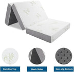 Inofia 6 Inch Folding Mattress, Trifold Memory Foam RV Mattress with Ultra Soft Removable Cover, Foldable & Portable for Camper/Truck/Trailer/Guest Bed, Short Queen Size (74" x 60" x 6")