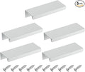 uxcell Cabinet Finger Edge Pull, 5pcs 80mm / 3.15" Aluminum Alloy Back Mount Hidden Cabinet Pulls Concealed Handle for Home Kitchen Drawer Cabinet, Silver