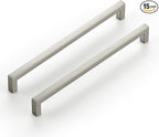 Ravinte 15 Pack Solid 7-1/2 Inch Center to Center Slim Square Bar Drawer Handles - Kitchen Cabinet Hardware Brushed Nickel Pulls