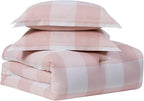 Twin Comforter Set with Sheets - 5-Piece Bedding Collection - 1 Comforter, 1 Fitted Sheet, 1 Flat, 2 Pillowcases - Deep Pocket - Soft & Premium Quality - Ideal for All Seasons, Checkered Box Blush