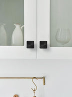 2 Pack Black Cabinet Knobs Square Drawer Pulls Bathroom Dresser Handles Hardware Zinc Alloy