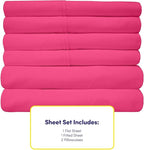 Sweet Home Collection 6 Piece Bed Sheet Set, Twin, Fuschia