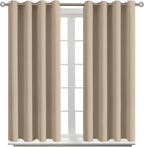 BGment Blackout Curtains - Grommet Thermal Insulated Room Darkening Bedroom and Living Room Curtains, Set of 2 Panels (46 x 54 Inch, Sand)