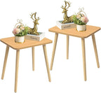 FORAOFUR End Tables Living Room Set of 2, Side Tables for Small Spaces, Modern Side Table Accent Tables with Wooden Legs for Living Room, Bedroom, Easy Assembly