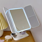 Vanity Mirror Pro, Trifold Led Makeup Mirror, Aristoparis Makeup Mirror, Glisera Makeup Mirrors, Glisera Smart Mirror with Lights,LED Trifold Vanity (White)