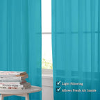 OWENIE Sheer Marine Curtains, Sheer Curtains 84 inch Length 2 Panels Set, Rod Pocket Voile Fimly Sheer Drapes for Living Room/Bedroom, 2pcs, Each 42" W x 84" L