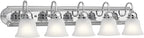 Kichler 36" Bathroom Vanity Light with Satin Etched Glass, 5-Light Traditional Design in Tannery Bronze, (36"x8"x8"), 5339CHS